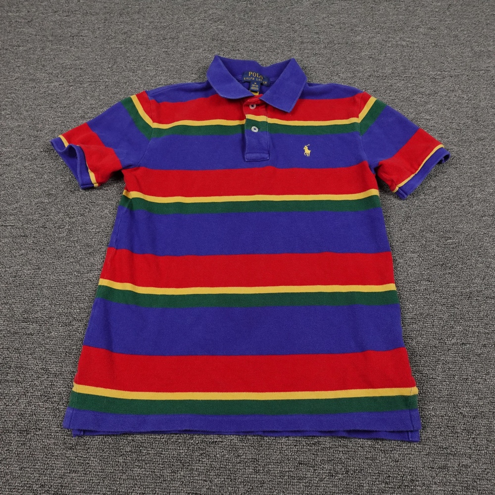 Polo Ralph Lauren Polo Shirt Boys Medium 10-12 Multicolor Striped Short Sleeve